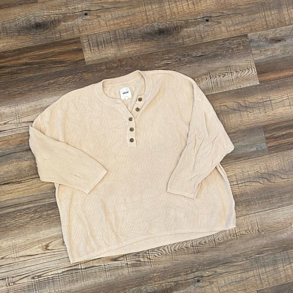 Aerie Oversized Henley Sweater